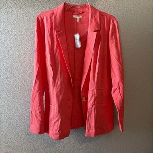 Maurices Vibrant Coral Blazer. Size 1x. NWT.